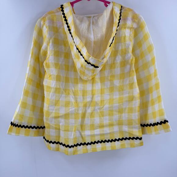 Marysia Bumby Swim x Maisonette CoverUp Size 2 Yellow Gingham Swim Rickrack NWT - Picture 2 of 13